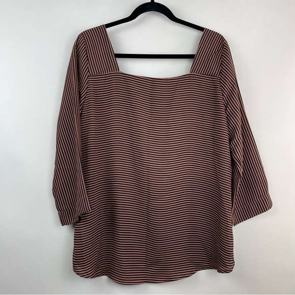 Bobeau Striped 3/4 sleeve Blouse Size XL - Picture 2 of 4